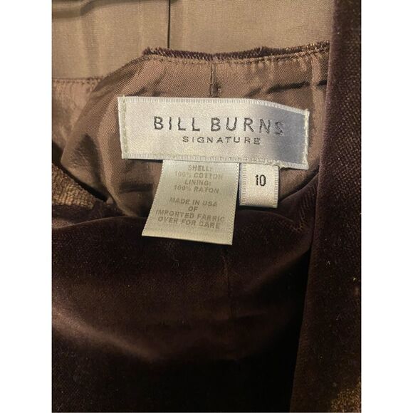 Bill Burns Signature Brown Velveteen 2-Piece Pantsuit w/Floral Design Sz. 10/12 - Picture 11 of 11